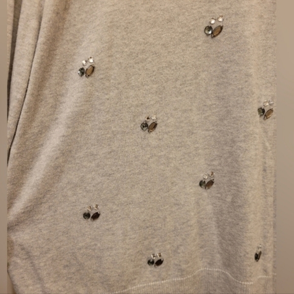 Vintage Merona Gray Crystal Rhinestone Beaded Gray Sweater Size Medium - Picture 9 of 9